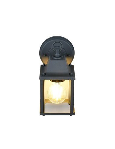 Aplique de pared estilo farolillo MIRANDE bombilla excl. 1x E27 max. 40W IP23 Antracita