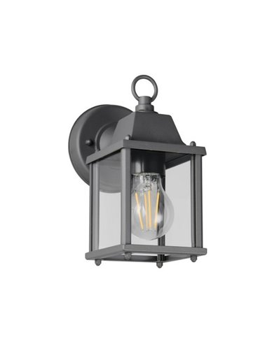 Aplique de pared estilo farolillo MIRANDE bombilla excl. 1x E27 max. 40W IP23 Antracita