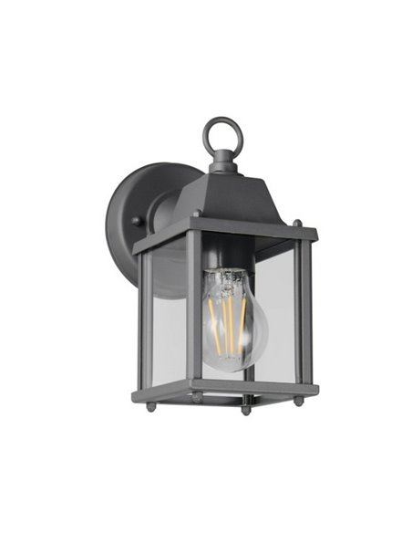 Aplique de pared estilo farolillo MIRANDE bombilla excl. 1x E27 max. 40W IP23 Antracita