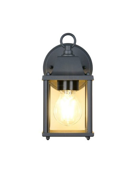 Aplique de pared estilo farolillo MIRANDE bombilla excl. 1x E27 max. 40W IP23 Antracita