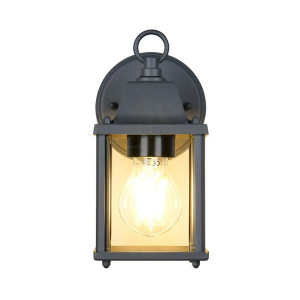 Aplique de pared estilo farolillo MIRANDE bombilla excl. 1x E27 max. 40W IP23 Antracita