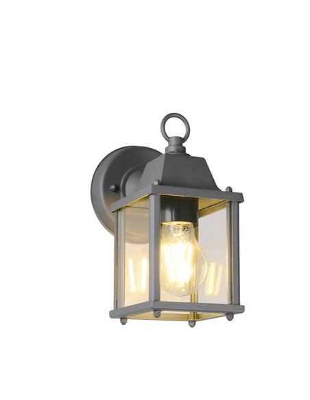 Applique style lanterne MIRANDE, ampoule exclue. 1x E27 max. 40W IP23 Anthracite