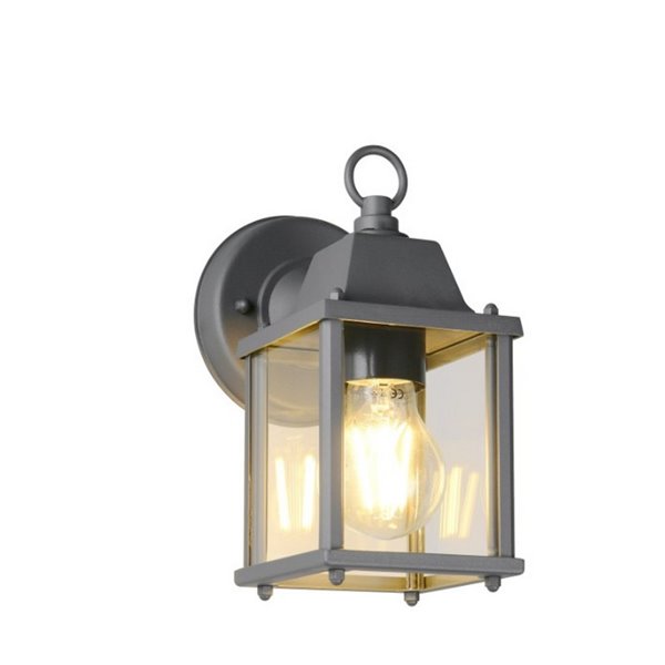 Aplique de pared estilo farolillo MIRANDE bombilla excl. 1x E27 max. 40W IP23 Antracita