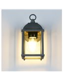 Aplique de pared estilo farolillo MIRANDE bombilla excl. 1x E27 max. 40W IP23 Antracita