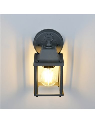 Applique style lanterne MIRANDE, ampoule exclue. 1x E27 max. 40W IP23 Anthracite