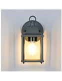 Aplique de pared estilo farolillo MIRANDE bombilla excl. 1x E27 max. 40W IP23 Antracita
