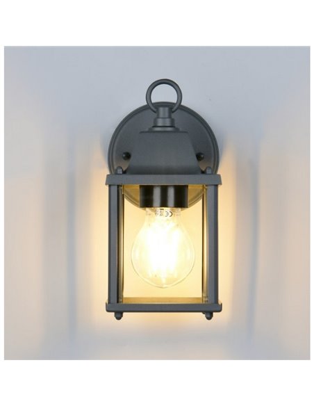 Aplique de pared estilo farolillo MIRANDE bombilla excl. 1x E27 max. 40W IP23 Antracita