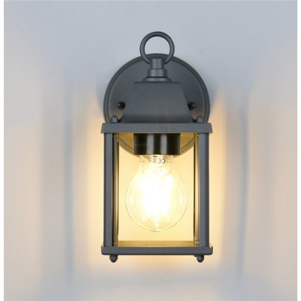 Aplique de pared estilo farolillo MIRANDE bombilla excl. 1x E27 max. 40W IP23 Antracita