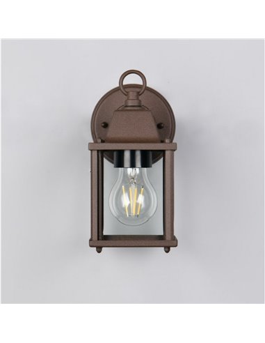 Aplique de pared MIRANDE estilo farolillo, bombilla excl. 1x E27 max. 40W IP23 Óxido
