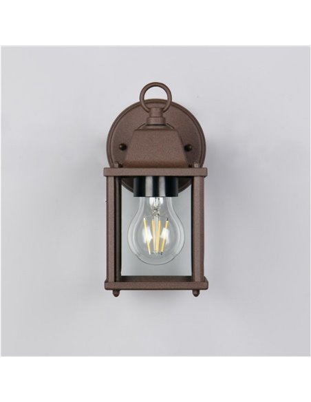Aplique de pared MIRANDE estilo farolillo, bombilla excl. 1x E27 max. 40W IP23 Óxido