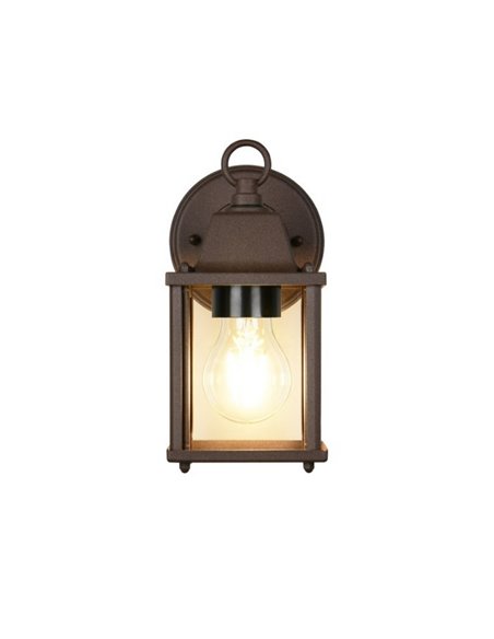 Aplique de pared MIRANDE estilo farolillo, bombilla excl. 1x E27 max. 40W IP23 Óxido