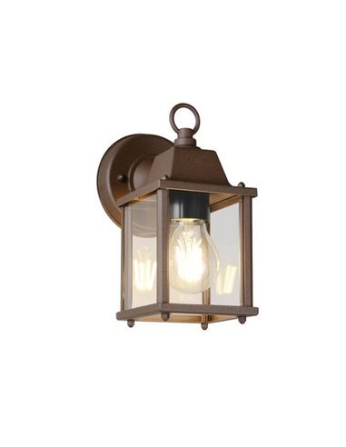 Aplique de pared MIRANDE estilo farolillo, bombilla excl. 1x E27 max. 40W IP23 Óxido
