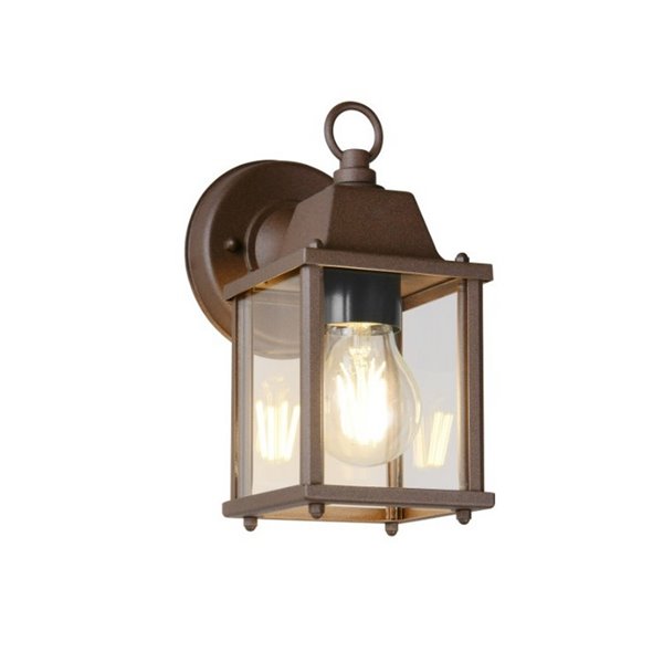Aplique de pared MIRANDE estilo farolillo, bombilla excl. 1x E27 max. 40W IP23 Óxido
