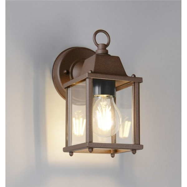 Aplique de pared MIRANDE estilo farolillo, bombilla excl. 1x E27 max. 40W IP23 Óxido