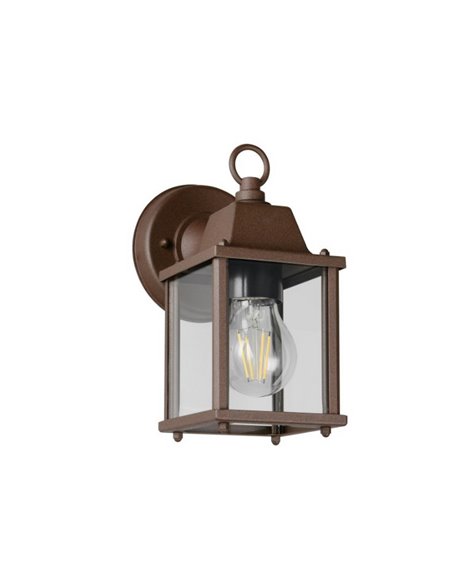 Aplique de pared MIRANDE estilo farolillo, bombilla excl. 1x E27 max. 40W IP23 Óxido