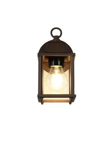 Aplique de pared MIRANDE estilo farolillo, bombilla excl. 1x E27 max. 40W IP23 Óxido