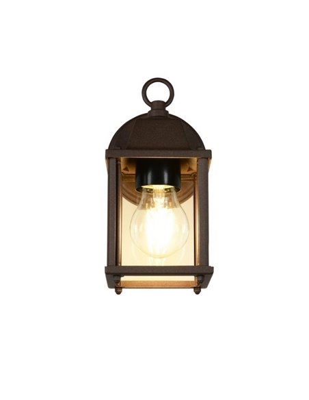 Aplique de pared MIRANDE estilo farolillo, bombilla excl. 1x E27 max. 40W IP23 Óxido