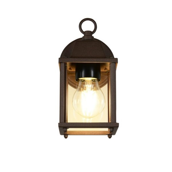 Aplique de pared MIRANDE estilo farolillo, bombilla excl. 1x E27 max. 40W IP23 Óxido