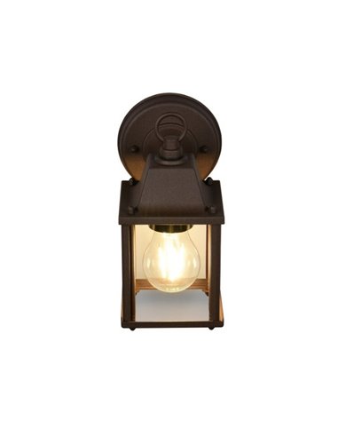 Aplique de pared MIRANDE estilo farolillo, bombilla excl. 1x E27 max. 40W IP23 Óxido