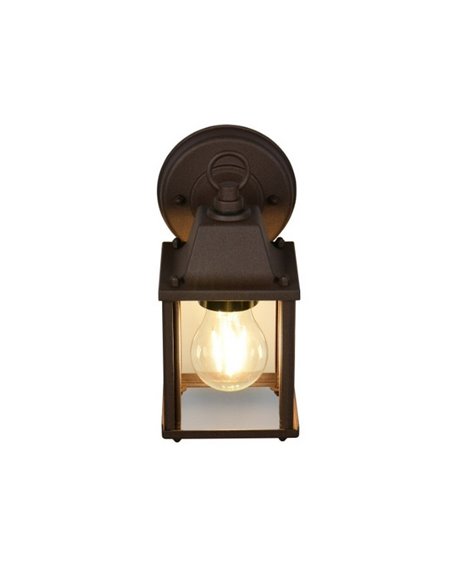 Aplique de pared MIRANDE estilo farolillo, bombilla excl. 1x E27 max. 40W IP23 Óxido