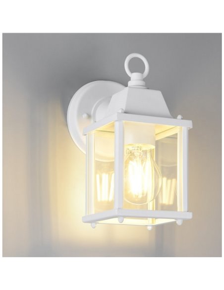 Applique d'extérieur style lanterne MIRANDE, ampoule exclue. 1x E27 max. 40W IP23 Blanc