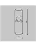Baliza de superficie para suelo AMAS aluminio y vidrio bombilla excl. 1xE27 max.60W IP54 Antracita
