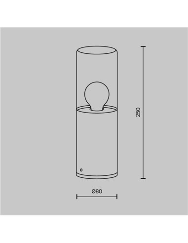 Baliza de superficie para suelo AMAS aluminio y vidrio bombilla excl. 1xE27 max.60W IP54 Antracita