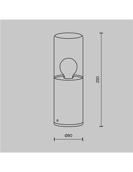 Baliza de superficie para suelo AMAS aluminio y vidrio bombilla excl. 1xE27 max.60W IP54 Antracita