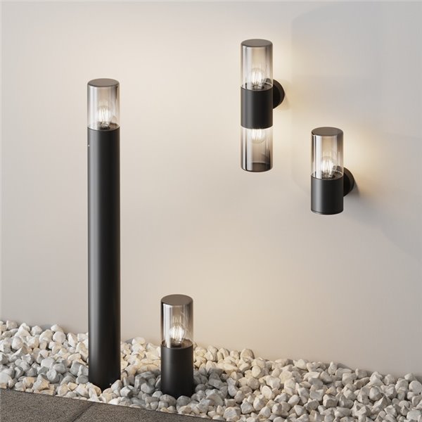 Baliza de superficie para suelo AMAS aluminio y vidrio bombilla excl. 1xE27 max.60W IP54 Antracita