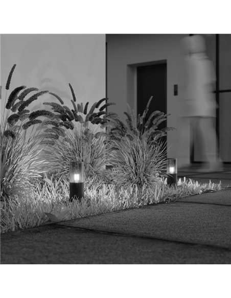 Balise de sol AMAS, aluminium et verre, ampoule exclue. 1xE27 max.60W IP54 Anthracite