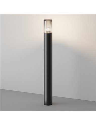 Poste exterior AMAS ↕80cm altura, aluminio y vidrio bombilla excl. 1xE27 max.60W IP54 Antracita