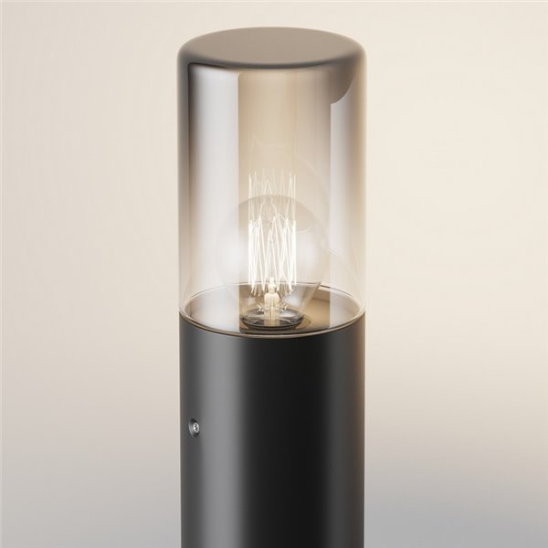 Poste exterior AMAS ↕80cm altura, aluminio y vidrio bombilla excl. 1xE27 max.60W IP54 Antracita