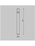 Poste exterior AMAS ↕80cm altura, aluminio y vidrio bombilla excl. 1xE27 max.60W IP54 Antracita
