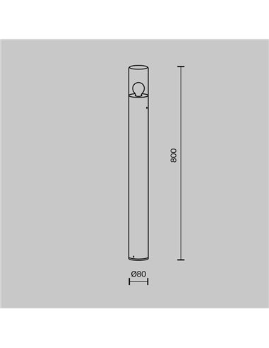 Poteau extérieur AMAS ↕80cm de hauteur, aluminium et verre, ampoule exclue. 1xE27 max.60W IP54 Anthracite