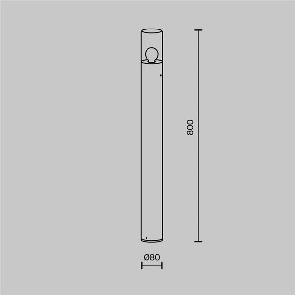 Poste exterior AMAS ↕80cm altura, aluminio y vidrio bombilla excl. 1xE27 max.60W IP54 Antracita