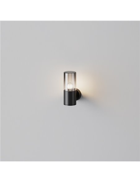 Aplique de pared AMAS para exterior, tulipa ahumada bombilla excl.1xE27 max.60W IP54 Antracita