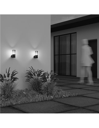 Aplique de pared AMAS para exterior, tulipa ahumada bombilla excl.1xE27 max.60W IP54 Antracita