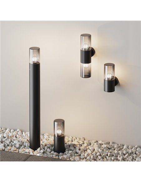 Applique d'extérieur AMAS, abat-jour fumé, ampoule exclue. 1xE27 max. 60W IP54 Anthracite