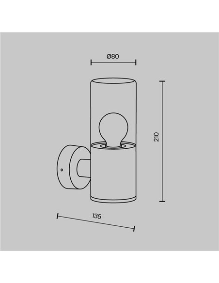 Aplique de pared AMAS para exterior, tulipa ahumada bombilla excl.1xE27 max.60W IP54 Antracita