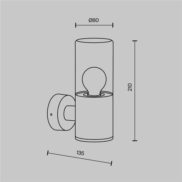 Aplique de pared AMAS para exterior, tulipa ahumada bombilla excl.1xE27 max.60W IP54 Antracita