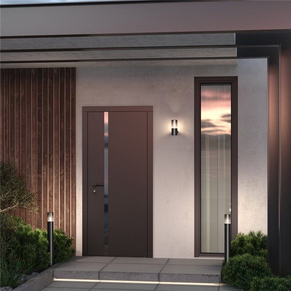 Aplique de pared AMAS 2 luces, tulipa ahumada bombillas excl.2xE27 max.60W IP54 Antracita