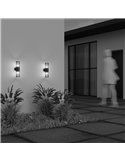 Aplique de pared AMAS 2 luces, tulipa ahumada bombillas excl.2xE27 max.60W IP54 Antracita