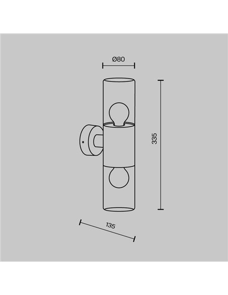 Aplique de pared AMAS 2 luces, tulipa ahumada bombillas excl.2xE27 max.60W IP54 Antracita