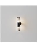Luminária de parede AMAS de 2 luzes, cúpula fumê, lâmpadas excl. 2xE27 máx. 60W IP54 Antracite
