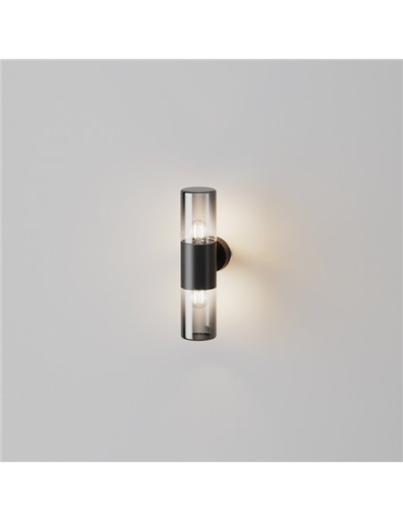 Aplique de pared AMAS 2 luces, tulipa ahumada bombillas excl.2xE27 max.60W IP54 Antracita