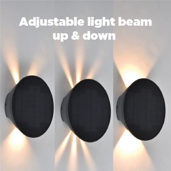 Applique d'extérieur LED avec panneau solaire frontal BELKA, avec éclairage haut et bas, 9W 280Lm, 3000K