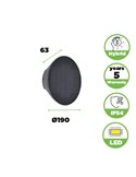Aplique de pared LED exterior con panel solar frontal BELKA, con luz arriba y abajo, 9W 280Lm, 3000K