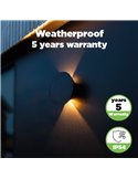 Aplique de pared LED exterior con panel solar frontal BELKA, con luz arriba y abajo, 9W 280Lm, 3000K