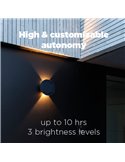 Aplique LED para exterior com painel solar frontal BELKA, com luz ascendente e descendente, 9W 280Lm, 3000K