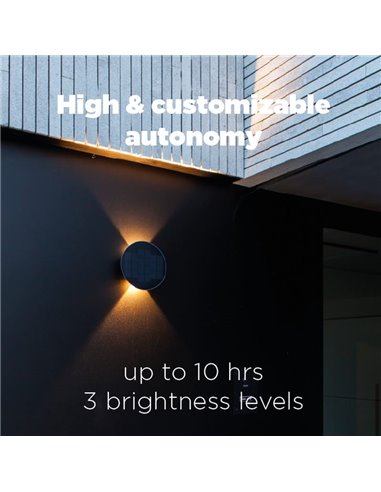 Aplique de pared LED exterior con panel solar frontal BELKA, con luz arriba y abajo, 9W 280Lm, 3000K